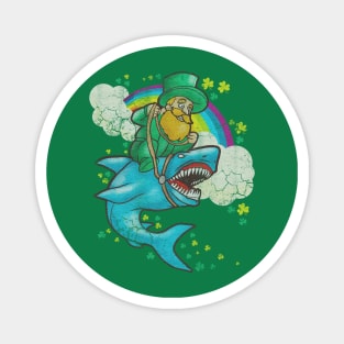 Leprechaun Riding Shark St Patrick's Day Magnet